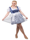 Regal Blue Dirndl Set: Classic Short Oktoberfest Dress Complete with Apron and Trachten Top Blouse