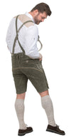 Dirndl Trachten Haus Green Leather Lederhosen Shorts for Men