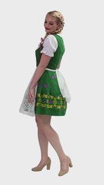 Oktoberfest Elegance: High-Quality Green Short German Dress for Women, 3 Piece Set