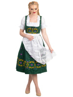 Oktoberfest Elegance: High-Quality Long Green German Dress for Women, 3 Piece Set