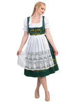 Oktoberfest Elegance: High-Quality Long Green German Dress for Women, 3 Piece Set