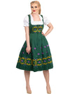 Oktoberfest Elegance: High-Quality Long Green German Dress for Women, 3 Piece Set