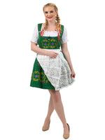 Oktoberfest Elegance: High-Quality Green Short German Dress for Women, 3 Piece Set