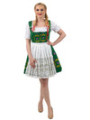 Oktoberfest Elegance: High-Quality Green Short German Dress for Women, 3 Piece Set