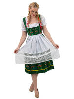 Oktoberfest Green: Classic Dark Green Traditional Long German Dirndl Set