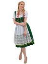 Oktoberfest Green: Classic Dark Green Traditional Long German Dirndl Set