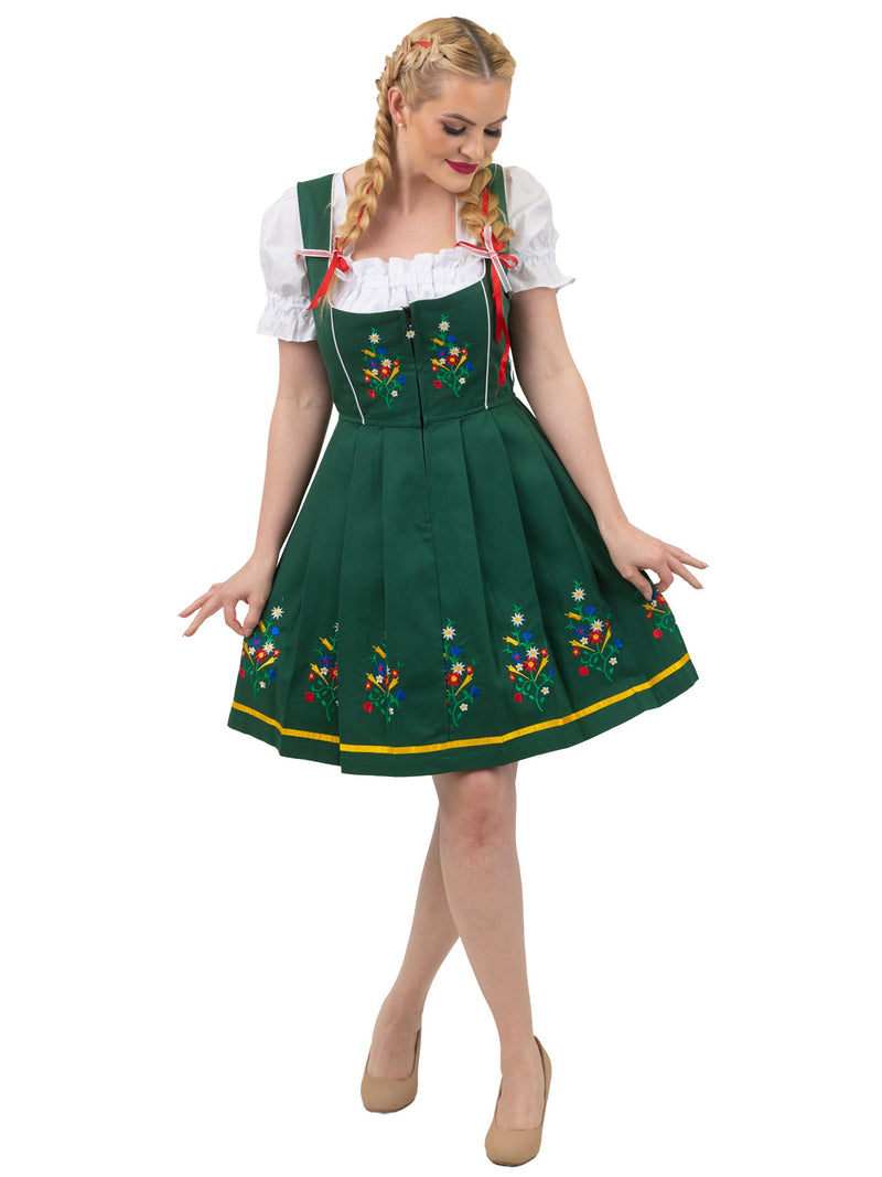 Oktoberfest Green: Classic Short Women’s Dirndl Set, Dark Green