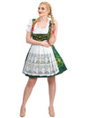 Bavarian Blossoms: Tradition Short Green Oktoberfest Dirndl Dress Set