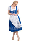 Exclusive Blue Long Dirndl Dress Set: Authentic German Style for Oktoberfest Celebrations