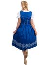 Exclusive Blue Long Dirndl Dress Set: Authentic German Style for Oktoberfest Celebrations