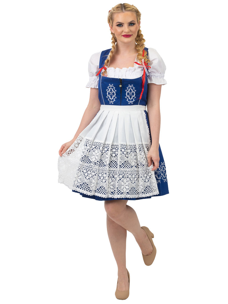 German Tradition in Blue: Short Dark Blue German Dress Set for Oktoberfest