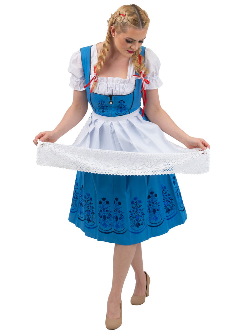 Oktoberfest Blues: Light Blue Classic Long Dirndl Dress Set