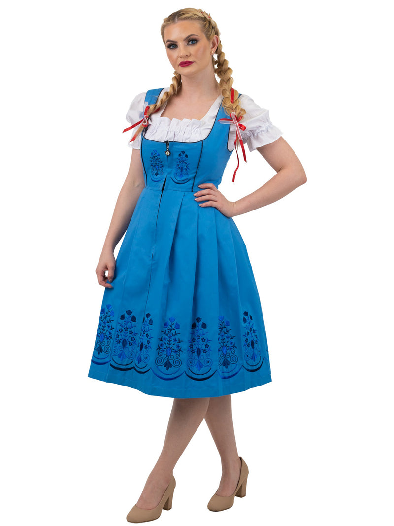 Oktoberfest Blues: Light Blue Classic Long Dirndl Dress Set