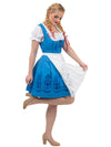 Oktoberfest Blues: Light Blue Authentic Short German Dirndl Set with Trachten Crop Top and White Lace Apron