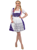 Royal Bavarian: Short Purple German Dirndl Dress Set, Authentic Oktoberfest Dress