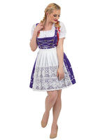 Royal Bavarian: Short Purple German Dirndl Dress Set, Authentic Oktoberfest Dress