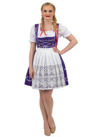 Royal Bavarian: Short Purple German Dirndl Dress Set, Authentic Oktoberfest Dress