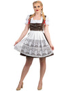 Bavarian Elegance in Brown: Short Brown Oktoberfest Dirndl Dress Set