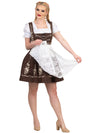 Bavarian Elegance in Brown: Short Brown Oktoberfest Dirndl Dress Set