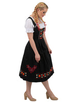 Classic in German Black: Long Black Dirndl Dress Set for Oktoberfest and Bavarian Celebrations