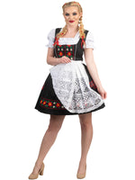 Timeless in Black: Short Black German Dirndl Dress Set for Oktoberfest Celebrations