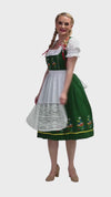 Oktoberfest Green: Classic Dark Green Traditional Long German Dirndl Set